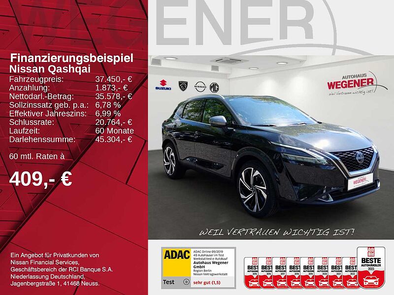 Nissan Qashqai 1.3 DIG-T MHEV TEKNA+ Bose Pano Leder 20'LM-Felgen Pearl-Lackierung