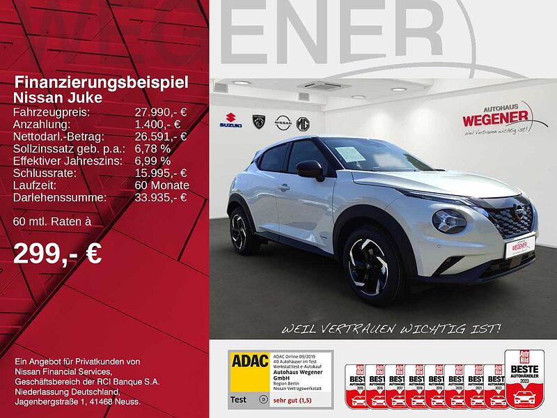 Nissan Juke 1.6 HYBRID 143 PS 4AMT  N-CONNECTA Beheizbare Frontscheibe, Sitzung vorn