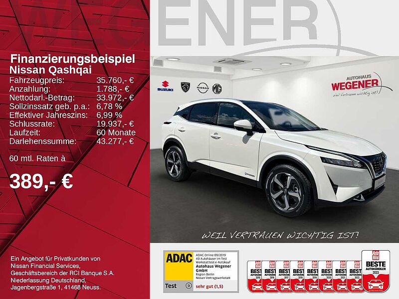 Nissan Qashqai N-CONNECTA 1.5 VC-T e-POWER Beheizbare Frontscheibe, Lenkrad und Sitze, elekt. H