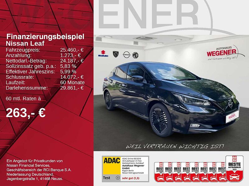 Nissan Leaf 40 kWh 150PS N-CONNECTA LED Wärmepumpe 360° Rundumsicht Sitz-/Lenkradheizung