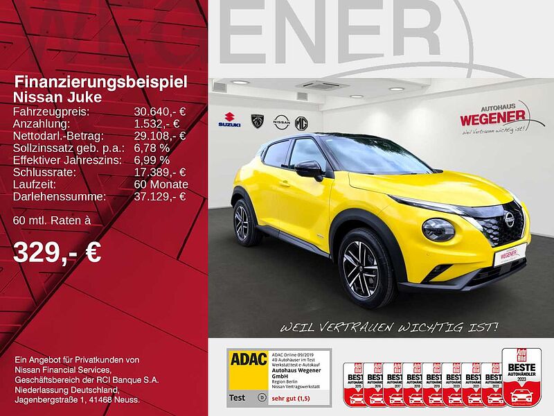 Nissan Juke 1.6 HYBRID 143 PS 4AMT N-CONNECTA Navi Carplay Tempomat  360° Rundumsicht