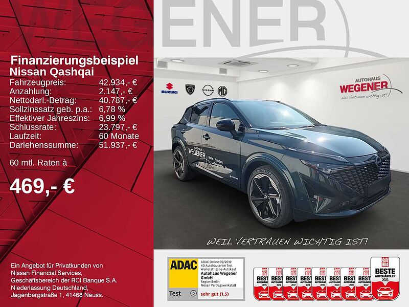 Nissan Qashqai 1.5 VC-T e-POWER N-DESIGN 20'LM-Felgen Carplay Google-Automotiove  Alcantara/ Le